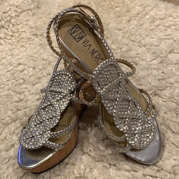 Via Neroli Cork Wedge Heels - Picture 3 of 11